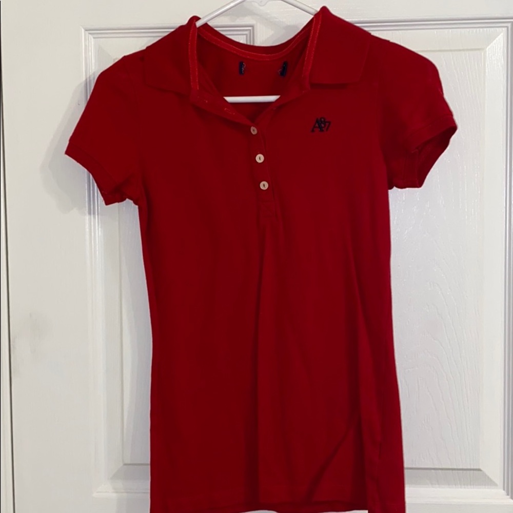 A red Aeropostale shirt